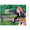 Diamantové malování - ŽENA NA KOLE V PARKU