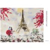 Diamantové malování - EIFFELOVA VĚŽ A ŽENA S KVĚTINAMI