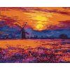 Diamantové malování - BAREVNÝ ZÁPAD SLUNCE A VĚTRNÝ MLÝN