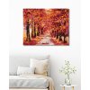 Diamantové malování - PODZIMNÍ LES ZBAREVNÝ DO ČERVENA