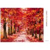 Diamantové malování - PODZIMNÍ LES ZBAREVNÝ DO ČERVENA