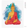 Diamantové malování - MEDITUJÍCÍ ORANŽOVÝ BUDDHA