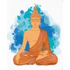 Diamantové malování - MEDITUJÍCÍ ORANŽOVÝ BUDDHA