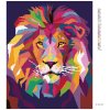 Diamantové malování - BAREVNÝ LEV PORTRÉT II