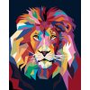 Diamantové malování - BAREVNÝ LEV PORTRÉT II