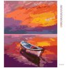 Diamantové malování - LOĎKA PŘI KRÁSNÉM ZÁPADU SLUNCE
