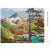 Diamantové malování - DOMEK U JEZERA POD HORAMI