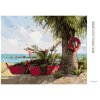Diamantové malování - PALMA A DVĚ LOĎKY