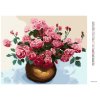 Diamantové malování - RŮŽE V HNĚDÉ KERAMICKÉ VÁZE