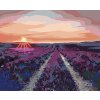 Diamantové malování - LEVANDULOVÉ POLE A ZÁPAD SLUNCE