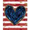 Diamantové malování - MODRÉ SRDCE S ČERVENÝMI PRUHY (HALEY BUSH)