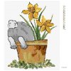 Diamantové malování - KRÁLÍK V KVĚTINÁČI (HALEY BUSH)