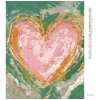 Diamantové malování - RŮŽOVÉ SRDCE NA ZELENÉM POZADÍ (HALEY BUSH)