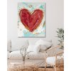 Diamantové malování - ČERVENÉ SRDCE NA BAREVNÉM POZADÍ (HALEY BUSH)