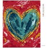 Diamantové malování - ZELENÉ SRDCE NA ČERVENÉM POZADÍ II (HALEY BUSH)
