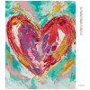 Diamantové malování - ČERVENÉ SRDCE NA ZELENÉM POZADÍ II (HALEY BUSH)