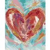 Diamantové malování - ČERVENÉ SRDCE NA ZELENÉM POZADÍ II (HALEY BUSH)