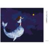Diamantové malování - DÍVKA S VELRYBOU NA NOČNÍ OBLOZE