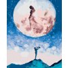 Diamantové malování - MLADÍK HUDBOU DODÁVÁ BOHYNI NA MĚSÍCI SVOU NÁKLONNOST