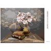 Diamantové malování - ZÁTIŠÍ MAGNÓLIÍ A STARÝCH KNIH NA STOLE