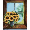 Diamantové malování - SLUNEČNICE VE VÁZE U OKNA
