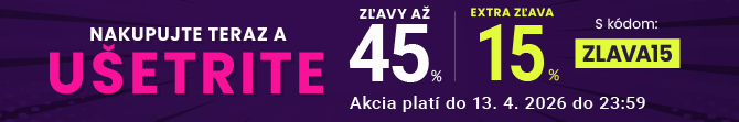 Zľavy až 45 % + naviac zľava 15 %