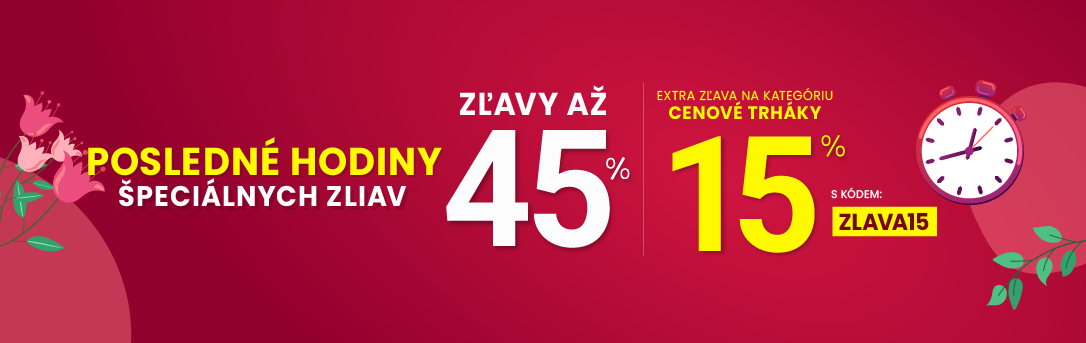 Zľavy až 45 % + naviac zľava 15 %
