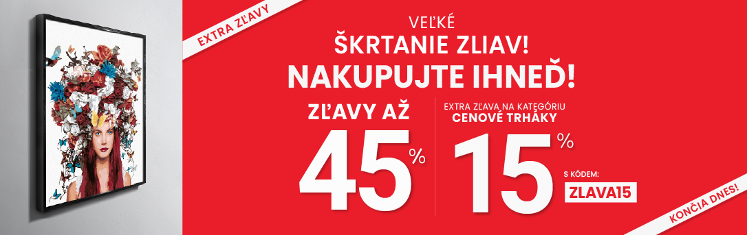 Zľavy až 45 % + naviac zľava 15 %