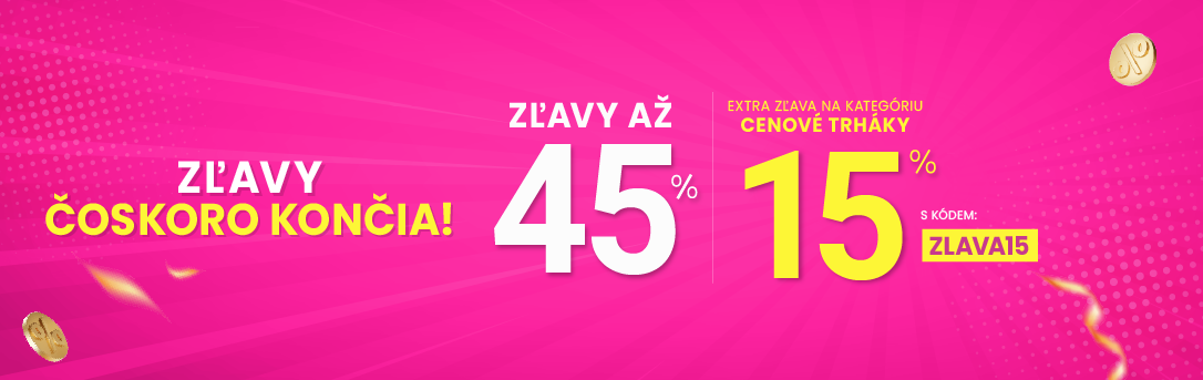 Zľavy až 45 % + naviac zľava 15 %