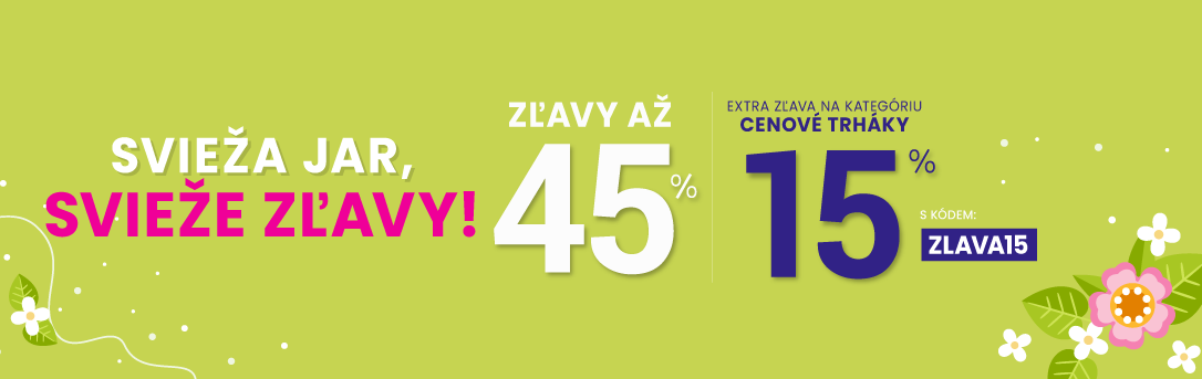 Zľavy až 45 % + naviac zľava 15 %