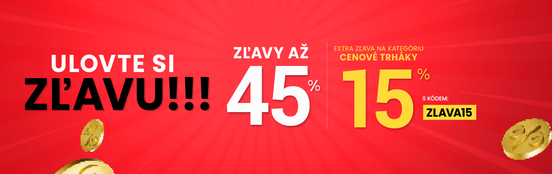 Zľavy až 45 % + naviac zľava 15 %