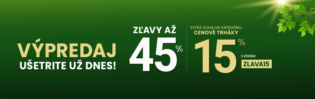 Zľavy až 45 % + naviac zľava 15 %