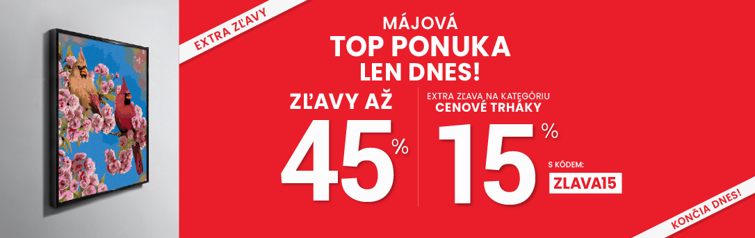 Zľavy až 45 % + naviac zľava 15 %