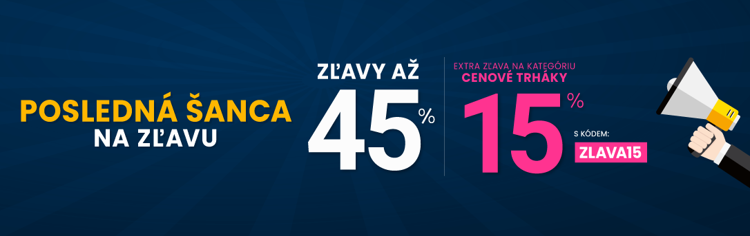 Zľavy až 45 % + naviac zľava 15 %