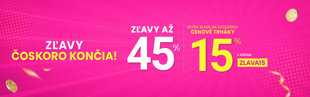 Zľavy až 45 % + naviac zľava 15 %