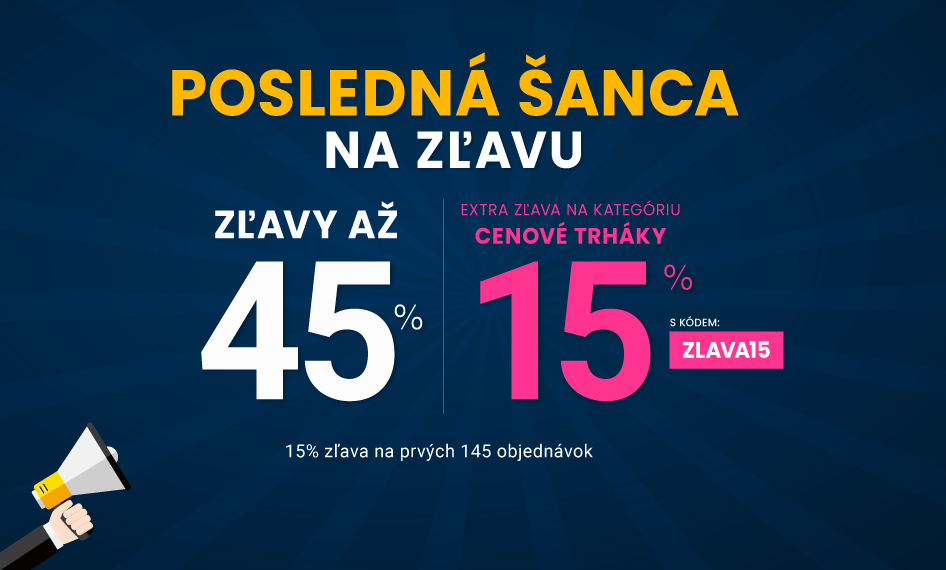 Zľavy až 45 % + naviac zľava 15 %