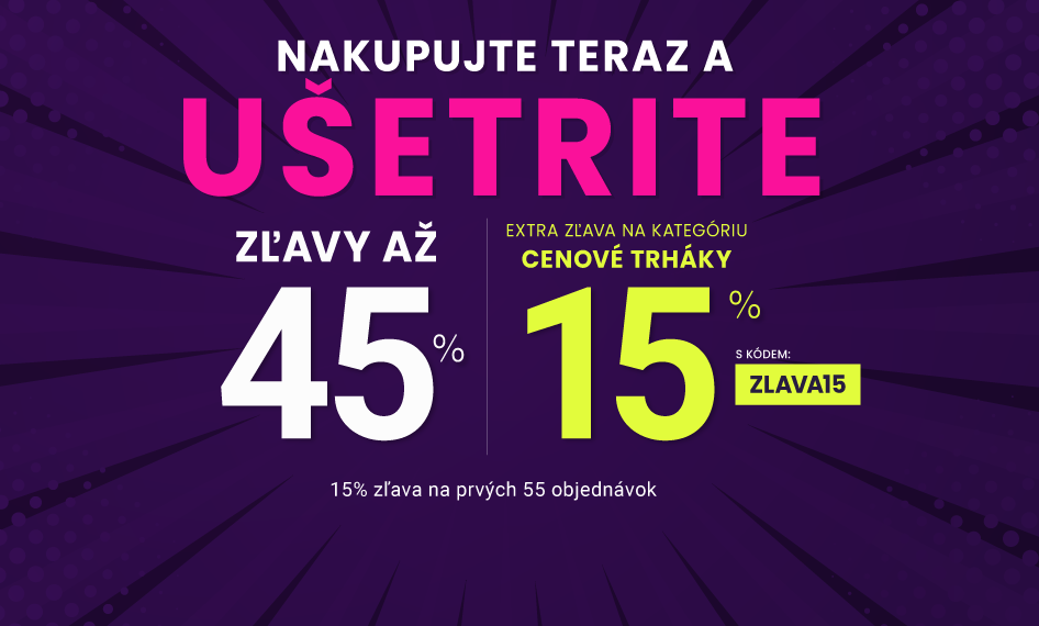 Zľavy až 45 % + naviac zľava 15 %