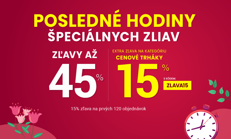 Zľavy až 45 % + naviac zľava 15 %