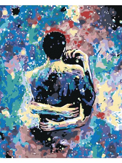 Diamantové maľovanie - FAREBNÉ OBJATIE (Rámovanie bez rámu a bez vypnutia plátna, Rozmer 40x50 cm)