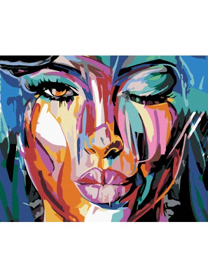 Diamantové maľovanie - POMAĽOVANÁ KRÁSKA (Rámovanie bez rámu a bez vypnutia plátna, Rozmer 40x50 cm)