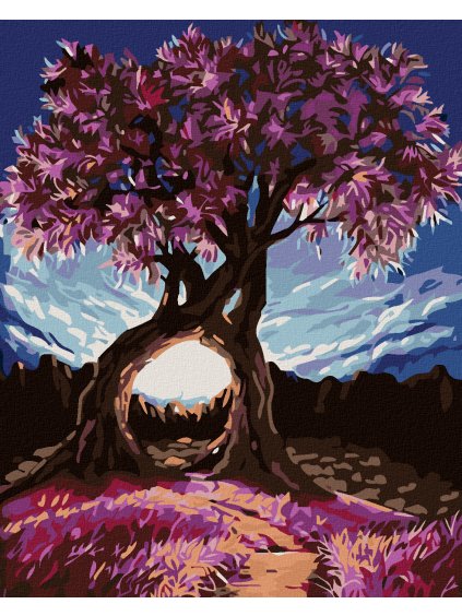 Diamantové maľovanie - ROMANTICKÉ STROMY (Rámovanie bez rámu a bez vypnutia plátna, Rozmer 40x50 cm)