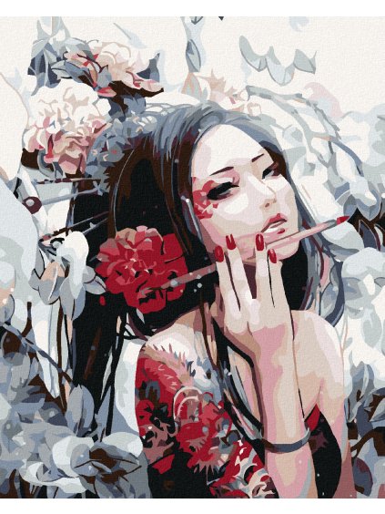 Diamantové maľovanie - MALIARKA Z JAPONSKA (Rámovanie bez rámu a bez vypnutia plátna, Rozmer 40x50 cm)