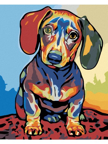 Diamantové maľovanie - ABSTRAKT JAZVEČÍK (Rámovanie bez rámu a bez vypnutia plátna, Rozmer 40x50 cm)