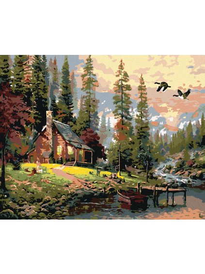 Diamantové maľovanie - NOVÝ ZRUB (Rámovanie bez rámu a bez vypnutia plátna, Rozmer 40x50 cm)