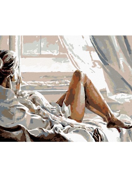 Diamantové maľovanie - POHĽAD Z OKNA (Rámovanie bez rámu a bez vypnutia plátna, Rozmer 40x50 cm)