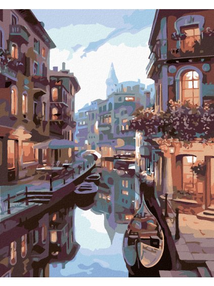 Diamantové maľovanie - BENÁTSKA NOC (Rámovanie bez rámu a bez vypnutia plátna, Rozmer 40x50 cm)