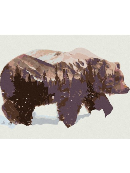 Diamantové maľovanie - MEDVEĎ (Rámovanie bez rámu a bez vypnutia plátna, Rozmer 40x50 cm)