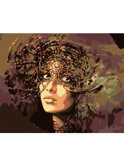 Diamantové maľovanie - TAJOMNÁ ŽENA (Rámovanie bez rámu a bez vypnutia plátna, Rozmer 40x50 cm)