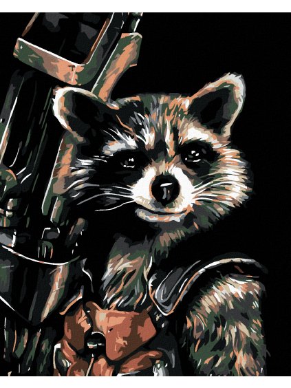 Diamantové maľovanie - ROCKET RACOON (Rámovanie bez rámu a bez vypnutia plátna, Rozmer 40x50 cm)