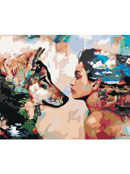 Diamantové maľovanie - Z OČÍ DO OČÍ (Rámovanie bez rámu a bez vypnutia plátna, Rozmer 40x50 cm)